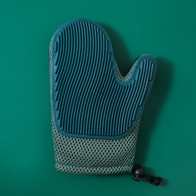 2-in-1 Silicone Massage- en Ontharingshandschoenen voor Huisdieren