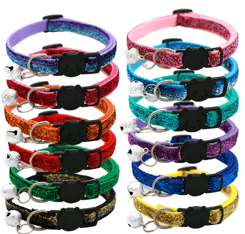 Kleurrijke & Verstelbare Kattenhalsband met Belletje