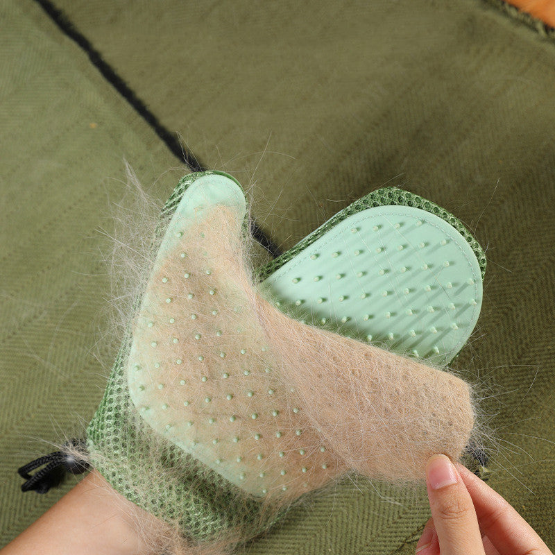 2-in-1 Silicone Massage- en Ontharingshandschoenen voor Huisdieren